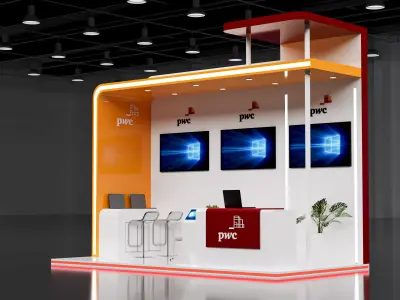 booth 6x3 open 3 side  3D model