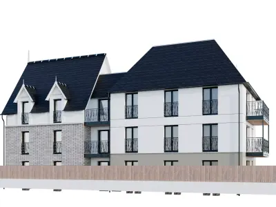 Modern European Gable House Low-poly 3D model