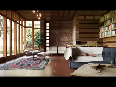 Jacobs House - Wright - the First Usonian Home 3D model