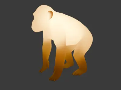 Indirect lighting of large monkeys Low-poly 3D model