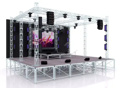 Concert Music Stage 3D model