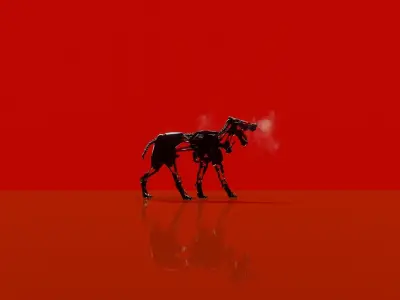 dog mech toon walk cycle 3D model