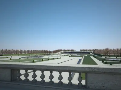 Chateau and Garden 3D model
