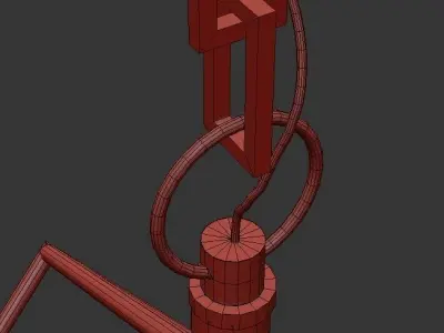 Roundout light fixture with brass finish 3D model