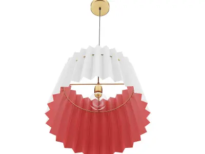 Ceiling Lamp with Red and White Shade 3D model