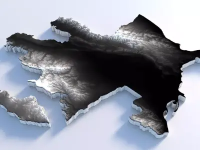 Azerbaijan Country Terrain 3D model