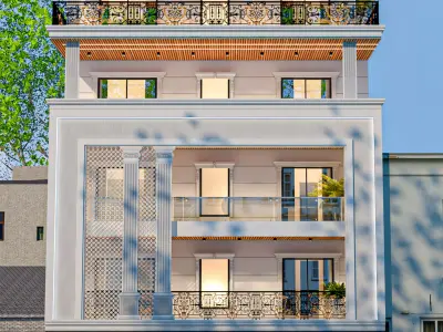Modern Classic Residential Building Exterior 3D model