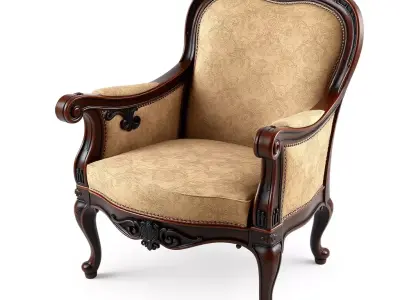 Ornate Classic Armchair 3D Model Low-poly 3D model