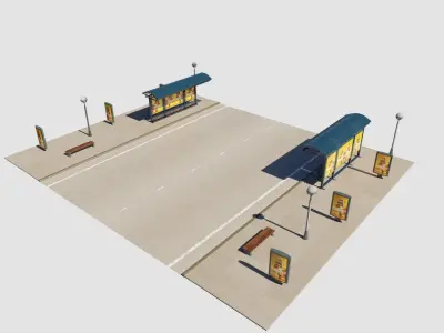 blender geometry nodes street road generator 3D model