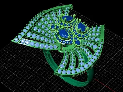 Diamond Ring for Women 3D print model 12