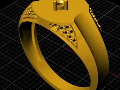 Diamond Ring for Women 3D print model 13