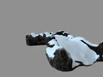 snow old bridge 1 Low-poly 3D model