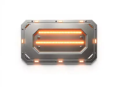 Futuristic Wall Panel with LED Lights Model Pack Low-poly 3D model