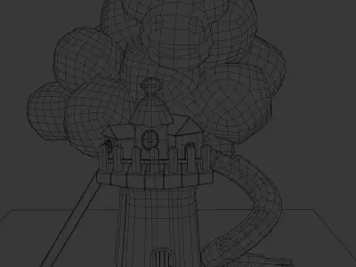 Low Poly Tree House Asset  Stylized Game Ready Low-poly 3D model