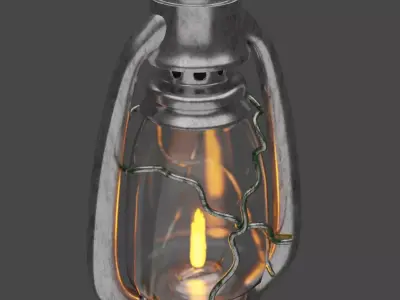 Old Kerosene Lamp Low-poly 3D model purchase