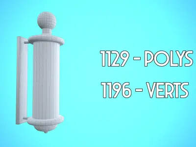 BARBER POLE CARTOON STYLIZED REALISTIC Low-poly 3D model