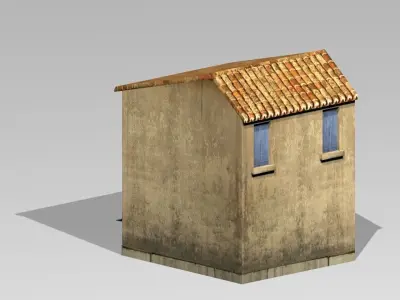 2 storey Italian residential building  Low-poly 3D model