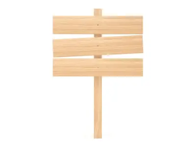 Wooden Signboard 3D model