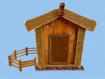 Medieval viking house Free low-poly 3D model