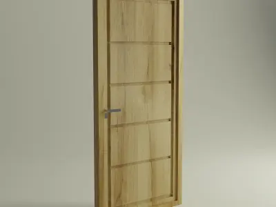 Woodern Door Low-poly 3D model