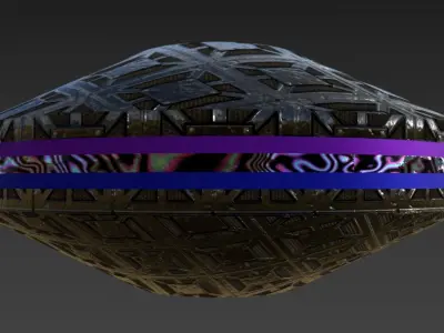 Futuristic UFO  Spaceship Free low-poly 3D model