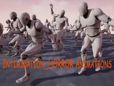 Searche Horror Animations UE4 skeleton 26pc Low-poly 3D model