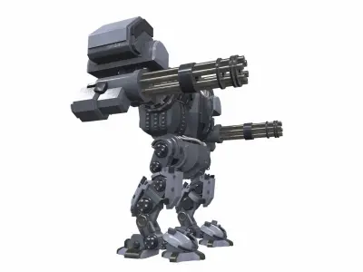 Battle mech robot piston 3B 3D model