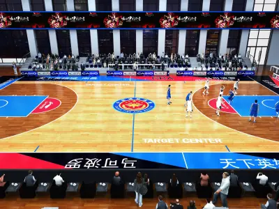 Modern Indoor Basketball Stadium Gymnasium Low-poly 3D model
