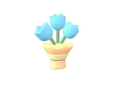 Flower Bouquet Icon v1 005 Low-poly 3D model