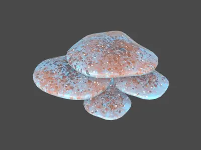 Fantasy Mushroom I05 Blue Orange - Scene Backdrop Design Low-poly 3D model