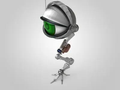 One Eye Robot Low-poly 3D model