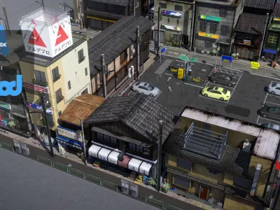 Japanese Residential Street 0003 3D model