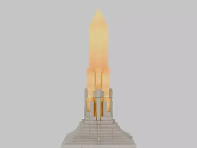 Floating Island Low-poly 3D model