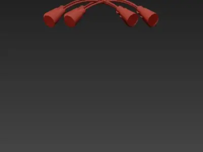 Jenna light fixture with four lamps 3D model