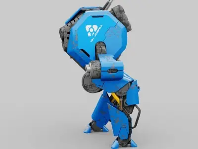 Combat Droid HEXA   rigged 3D model