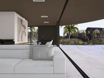 Modern Minimalist Amorphous Villa Complete Lumion Scene 3D model