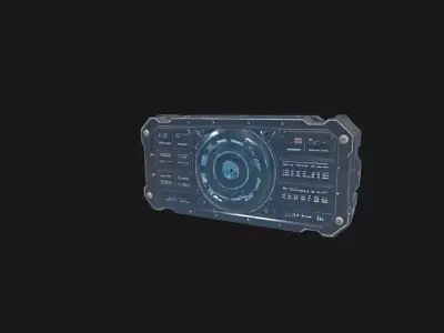 SciFi Holographic Control Panel Cyberpunk Industrial Low-poly 3D model