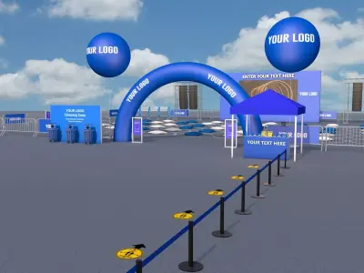 Outdoor Open Air Cinema Event with Social Distancing 3D model