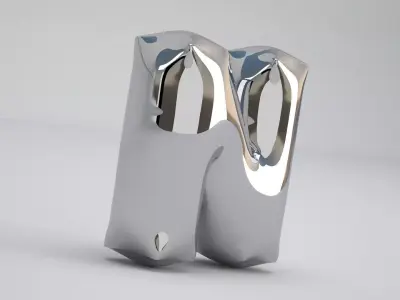 N Balloon Silver 3D model