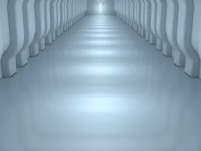 Sci Fi Tunnel Low-poly 3D model 3