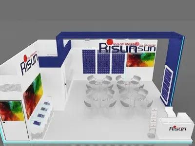 Exhibition stand 2 side open 3D model