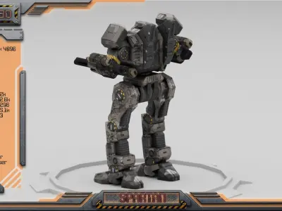 Spartan BattleMech Low-poly 3D model