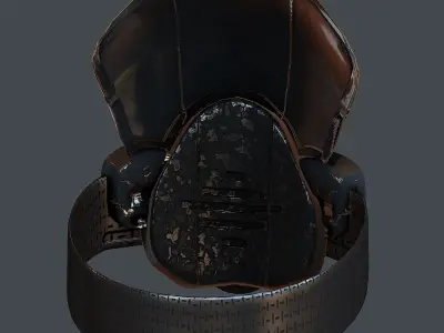 Gas mask helmet 3d model scifi Low-poly Low-poly 3D Low-poly 3D model