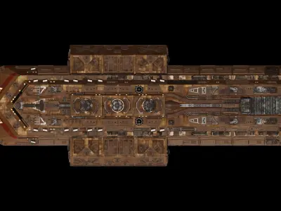 Star Trek Batris Talarian Freighter Starship 3D model