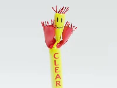 Skydancer air dancer wacky waving inflatable tube man animation 3D model