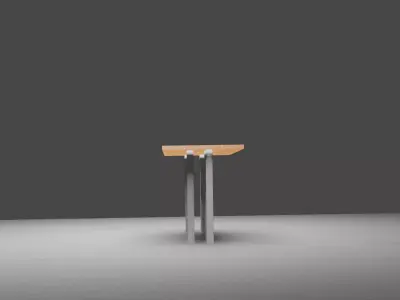 Wooden Desk 3D model