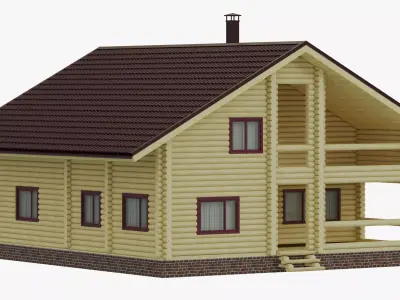 wooden house 3D model