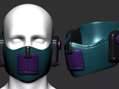 gas mask helmet scifi high poly sculpt  ver 2 3d printable  3D model purchase