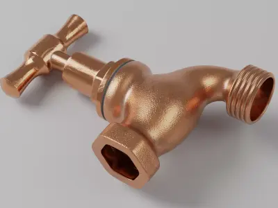 Brass Water Tap 3D model