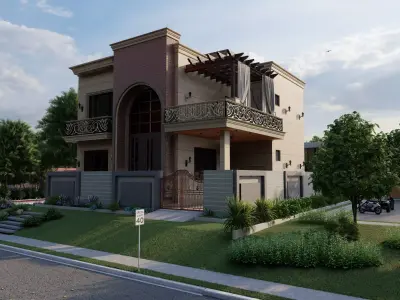 Villa-Casa Scene-Modern Villa  3D model